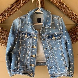 Baby Gap vintage soft polka dot jean jacket